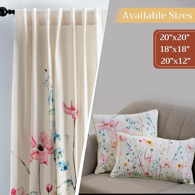 Maison d' Hermine Throw Pillow Covers 100% Cotton (12" x 20" - Pack of 1)
