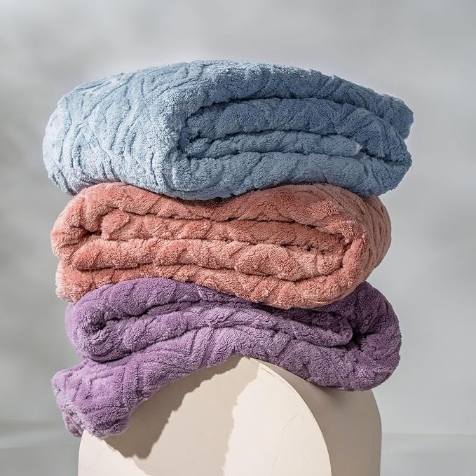 EverGrace Jacquard Reversible Sherpa Throw Blanket, 60" x 80", Mauve Purple | Jacquard Sherpa Throw Blanket, Super Soft, Cozy Plush Blanket, Reversible Thick Warm Throw for Bed, Sofa, Living Room
