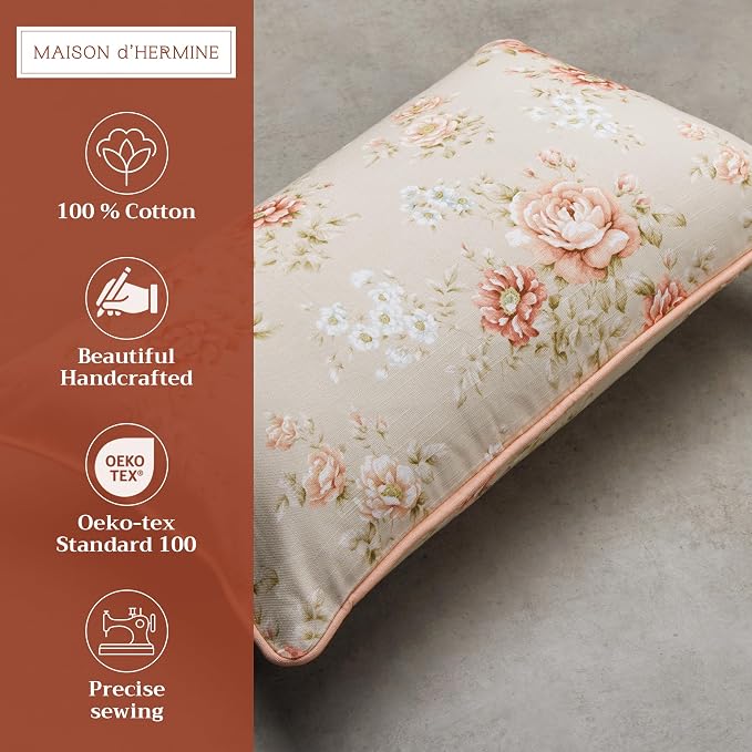Maison d' Hermine Throw Pillow Covers 100% Cotton (12" x 20" - Pack of 1)