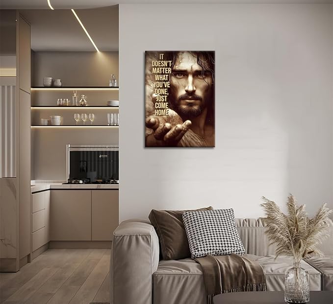 Jesus Christ Canvas Wall Art inspiring spiritual Religious Jesus Painting Picture Wall Decor Man cave Motivational Poster Print Artwork for Office Bedroom Church Living Room Home Decoration