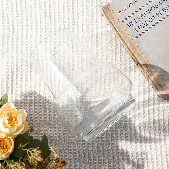 Relexome Clear Glass Flower Vase for Centerpieces Bouquet Flowers Modern Wide Mouth Glass Vase Decorative Bud Vases for Home Decor, Living Room, Kitchen, Dining Table, Entryway 7.3 Inch