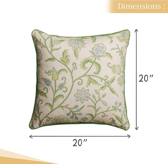 Maison d' Hermine Throw Pillow Covers 100% Cotton (20" x 20" - Pack of 1)