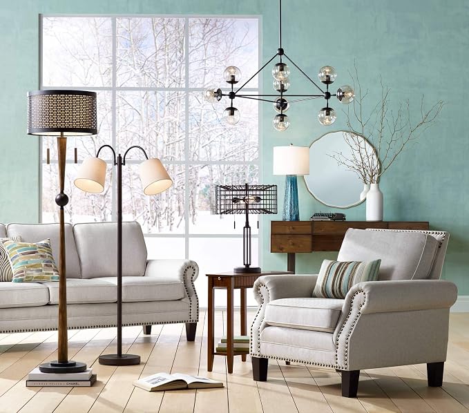 Franklin Iron Works Hunter 64" Tall Rustic Modern Floor Lamp Living Room