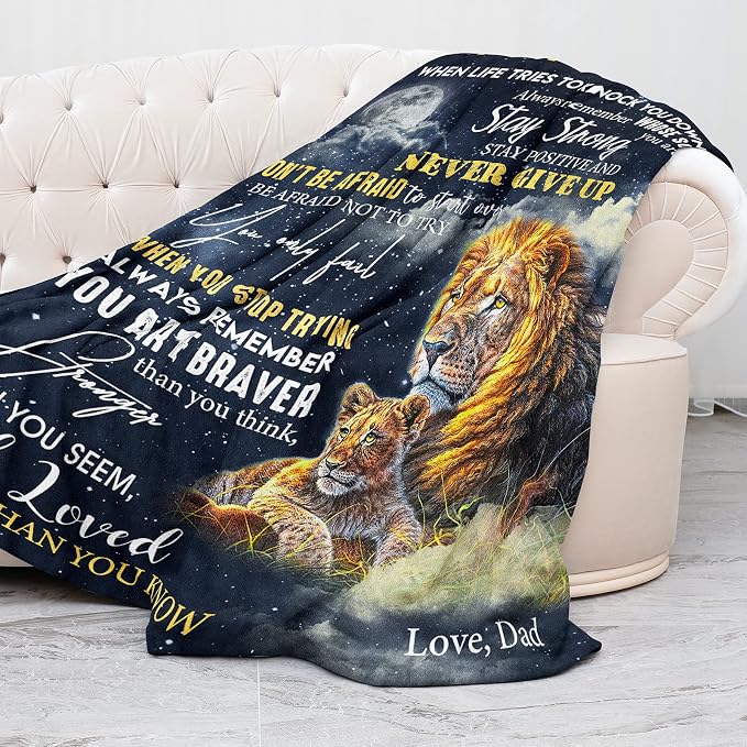 Gifts for Son, Son Gifts from Dad, Son Birthday Fathers Day Graduation Valentines, Soft Throw Blanket 80"x60"
