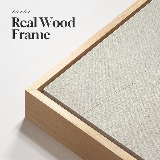 Large Framed Neutral Abstract Landscape Wall Art for Living Room, 24x36 In | Forest print, Pine tree picture, 3 piece, Modern, Canvas artwork, wall art bedroom, Dining room wall decor, Solid wood frame