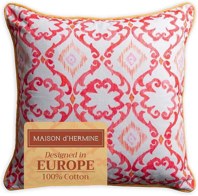 Maison d' Hermine Throw Pillow Covers 100% Cotton (20" x 20" - Pack of 1)