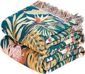 MSGKV Boho Throw Blanket 50"x60" Vintage Jungle Bird Blanket for Couch | Muslin Throw, Jungle Bird Pattern, Reversible Woven, Lightweight Comfort, Farmhouse Decor, All Seasons, Machine Washable
