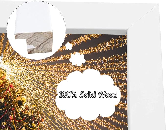 Golden State Art, Collage Picture Frame 7x14 Matted 3 4x6 Photos Wood White