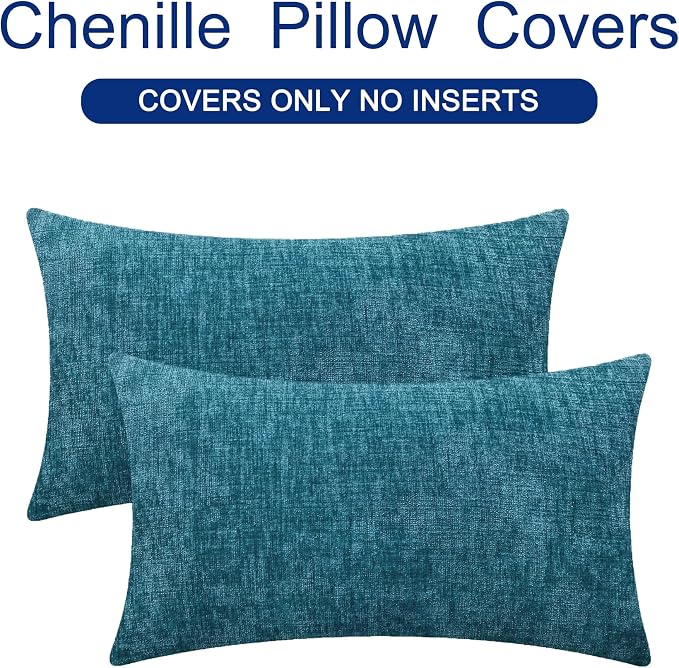 CaliTime Decorative Couch Throw Pillow Covers 26 X 16 Inches Ocean Blue