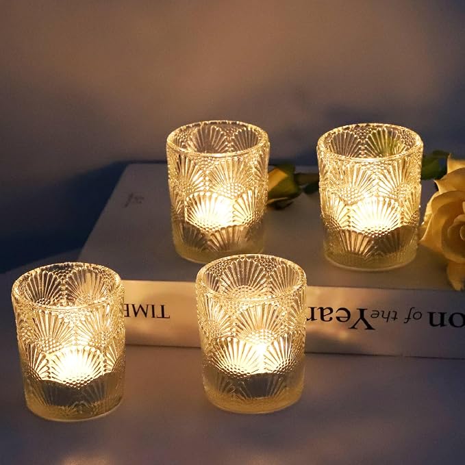 Woho 12pcs Clear Votive Candle Holders, Tealight Candle Holder for Wedding