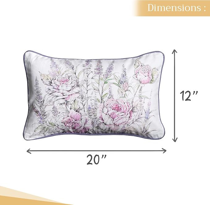 Maison d' Hermine Throw Pillow Covers 100% Cotton (12" x 20" - Pack of 1)