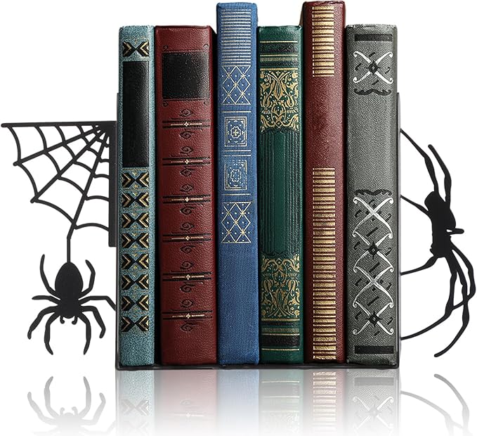 Geelin Spider Bookends Set of 2 Metal Bookends for Shelves Home Office
