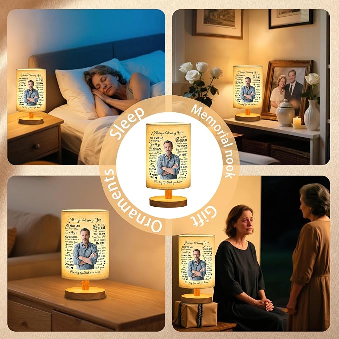 WSYEAR Light This Up I'm Always with You - Personalized Photo Fabric Lamp, When You Miss Me Have No Fear Light This Up and Know I'm Here Fabric Lamp