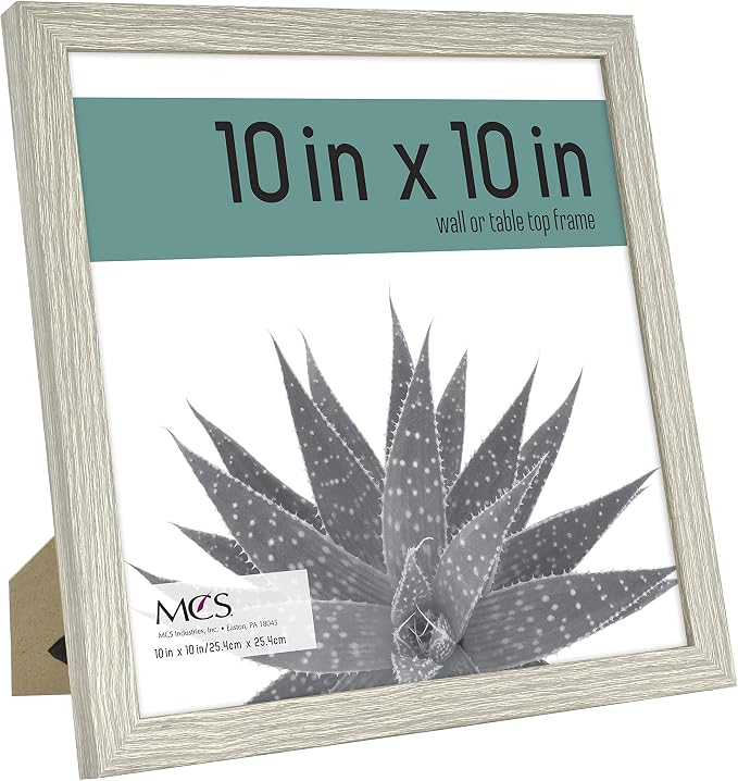 MCS Gallery Essential Picture Frame Set 10x10 Gray Woodgrain, Square Gallery Wall Hanging Picture Frames for Photos & Art Prints (2-Pack)