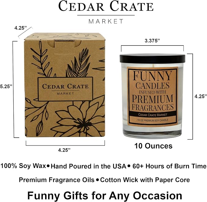 Cedar Crate Market - I Miss You Gifts for Women, Men - Long Distance Friendship Gifts, Best Friend Candle, Unique Birthday Present, Funny Candle for Mothers Day, Sister, Besties - Made in USA