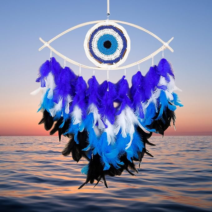 Holmgren Evil Eye Dream Catcher, Blue Wall Hanging Decor