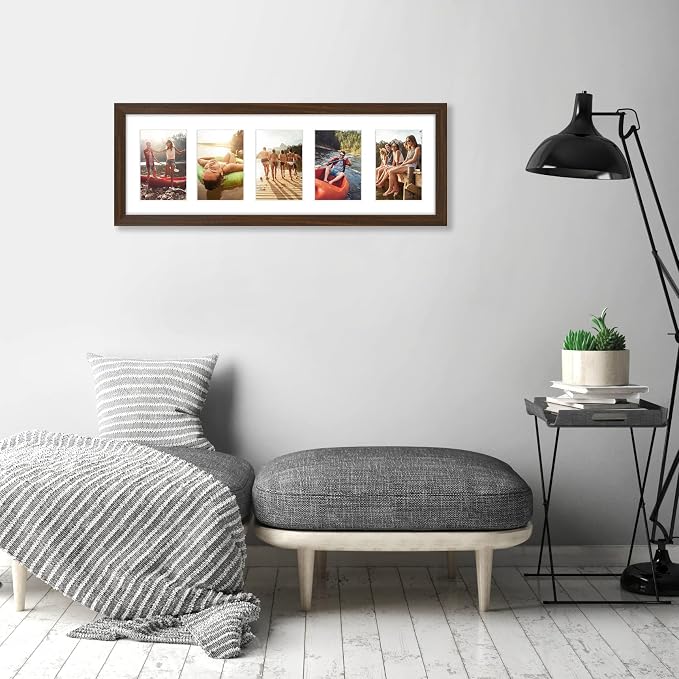 Americanflat 4x6 Collage Picture Frame - Fits 5 - Engineered Wood - Walnut