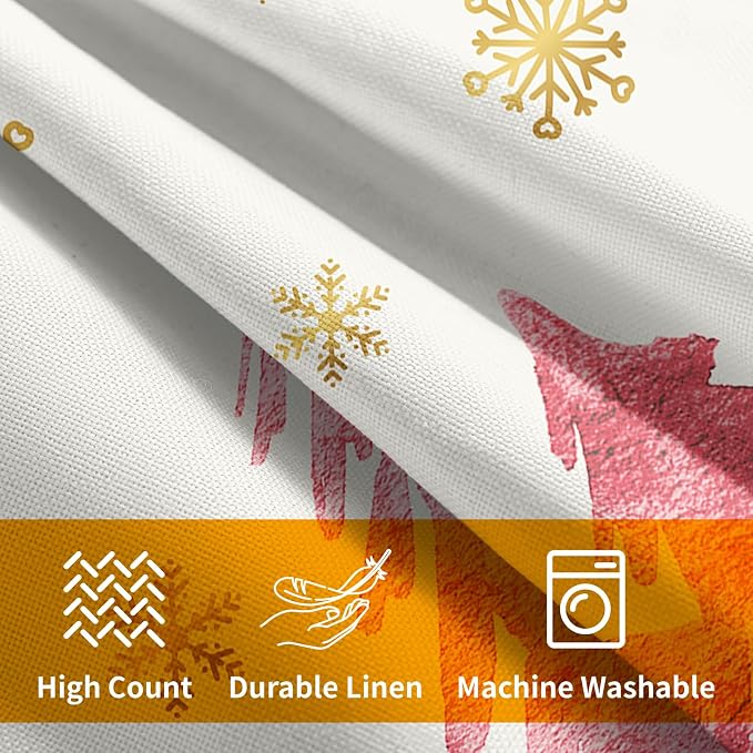 Christmas Tree Throw Pillow 22x22 Inch Set of 2 Cover Winter Christmas Pillowcase Pink Trees Golden Snowflake Decorative Cushion Cover Holiday Rustic Tree Pillow Protector for Home Sofa