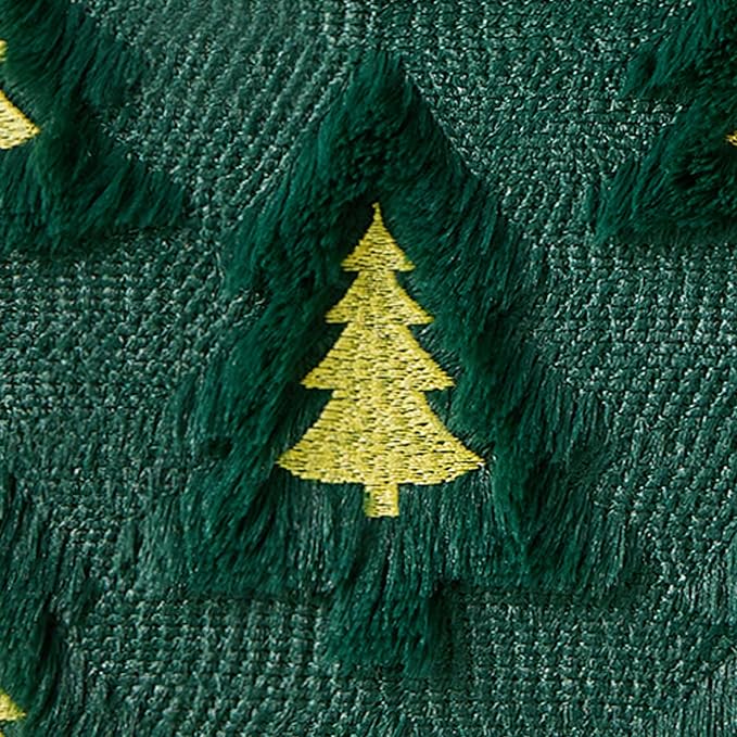 Allorry Christmas Pillow Covers 18x18 Set of 2 Green Double Xmas Tree Pillow Covers Soft Plush Faux Fur Christmas Decorations for Xmas Winter Holiday Home Bedroom Sofa Cushion Cases PT-008A18