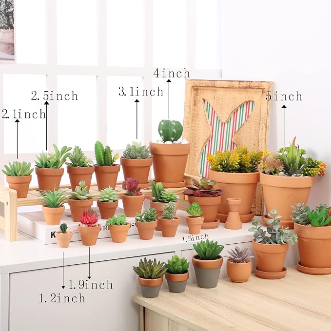 Yishang 2.5 inch Terracotta Pots with Drainage Holes,Small Mini Clay Ceramic Pottery Planter,Cactus Flower Terra Cotta Pots,Succulents Nursery Pots for Indoor/Outdoor Plants,Crafts,Wedding-36 Pack