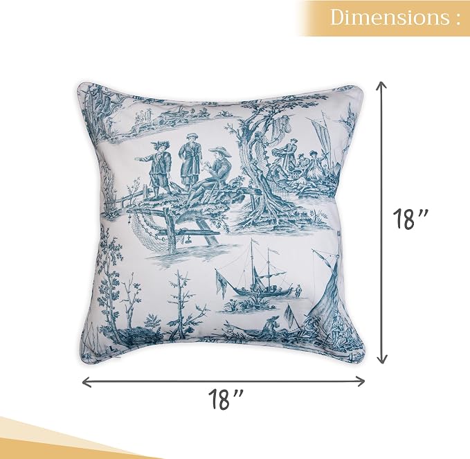 Maison d' Hermine Throw Pillow Covers 100% Cotton (18" x 18" - Pack of 1)