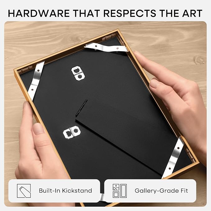 Homeforia 4x6 Bronze Picture Frame, High-End Metal, 3x5 Mat, Glass