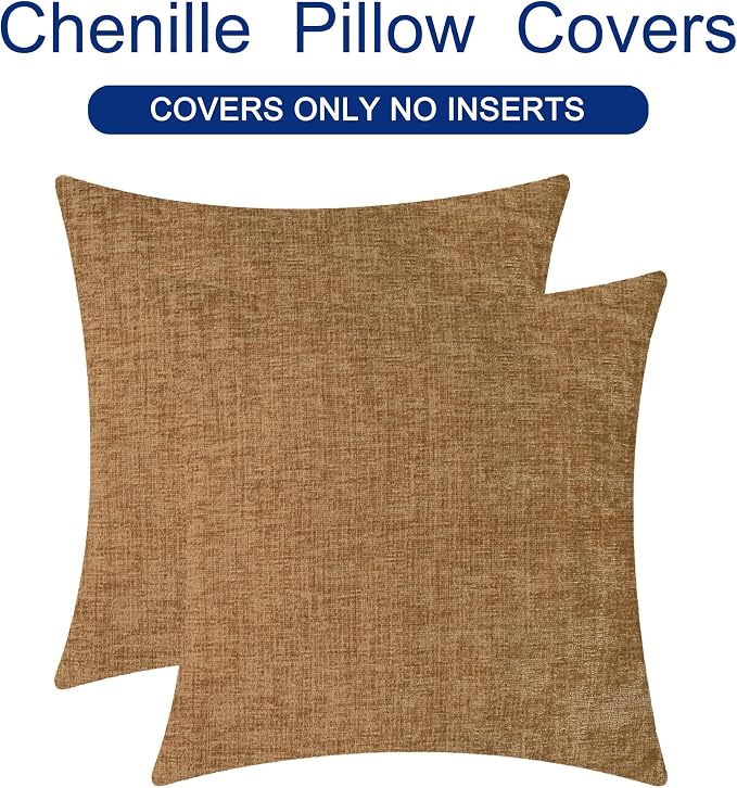 CaliTime Decorative Couch Throw Pillow Covers 18 X 18 Inches Apricot Brown