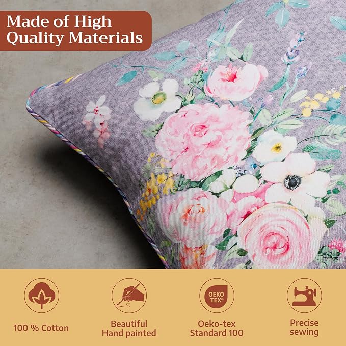 Maison d' Hermine Throw Pillow Covers 100% Cotton (18" x 18" - Pack of 1)