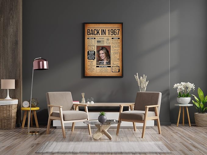 Back in 1967 Poster Sign, Personalized Birthday Gifts Idea, Custom 1967 Historical Birthday Newspaper, Born in 1967 Birthday Party Decorations, Fun Fact for the Day You Were Born, Decor Art Print