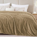 BEDELITE 3D Ribbed Jacquard Brown King Size Blankets for Bed, 108x90 Inch | Soft Warm Decorative Fluffy Blanket, Cozy Fuzzy Lightweight Plush Fleece Throw Blankets for Bed, Room Decor, Gift for Women