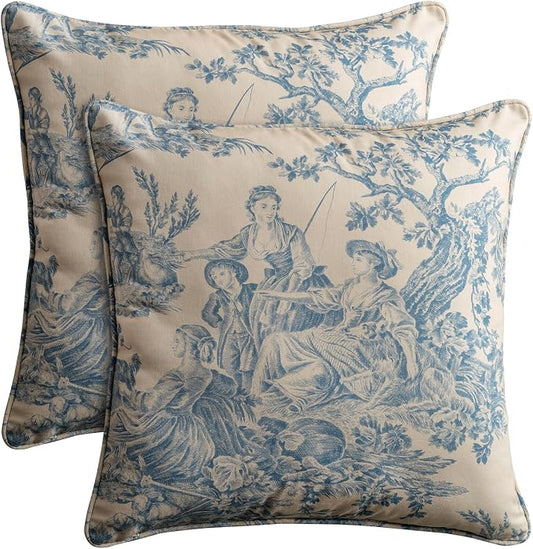 Maison d' Hermine Throw Pillow Covers 100% Cotton (20" x 20" - Pack of 2)