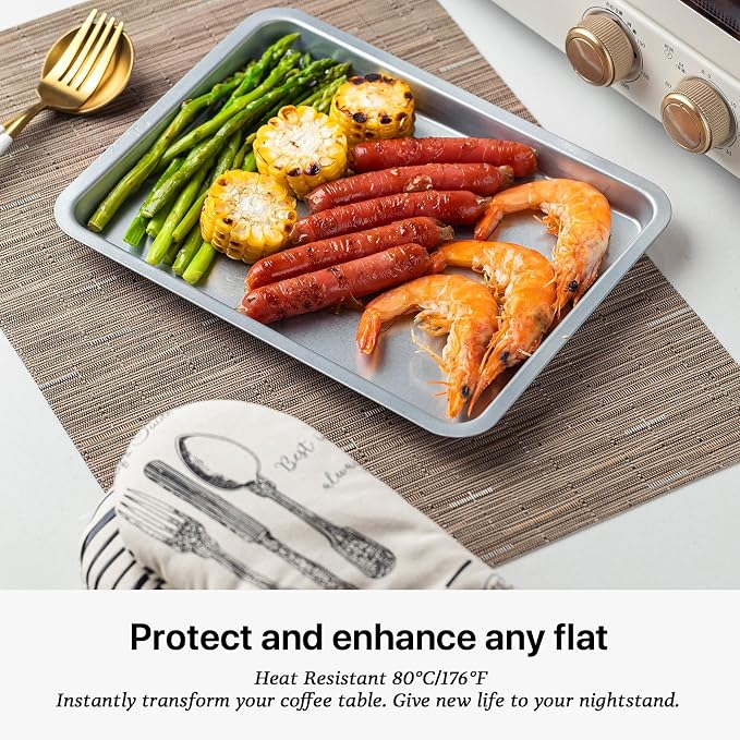 LEXMORE Placemats Set of 8 Vinyl/Plastic Woven Place Mats for Kitchen Table Indoor/Outdoor Washable Placemat Wipeable Dining Table Mats(Light Brown)