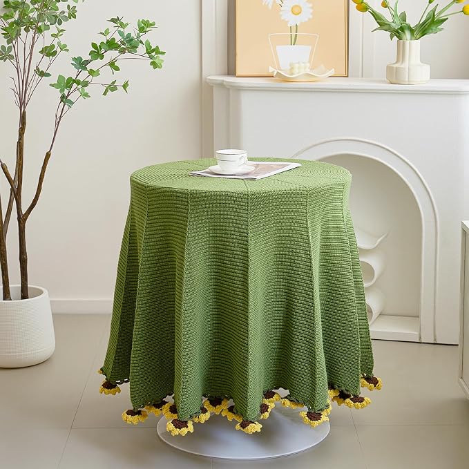 Longhui bedding Crochet Flower Bouquet Throw Blanket, Handmade Knitted Blanket with Sunflower, Cute Romantic Gift for Her Girlfriend Mom Mother’s Day Valentine Wedding Anniversary Birthday, 60 Inches