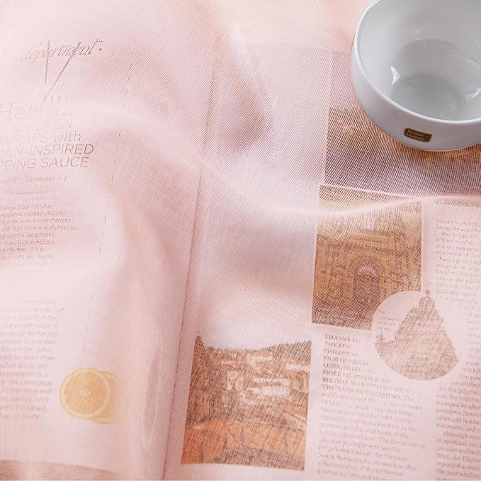 DWCN Blush Pink Sheer Curtains Bedroom Curtains Faux Linen Voile Sheer Drapes Grommet Top Window Curtain Panel 52 x 90 inches Long,Set of 2 Panels