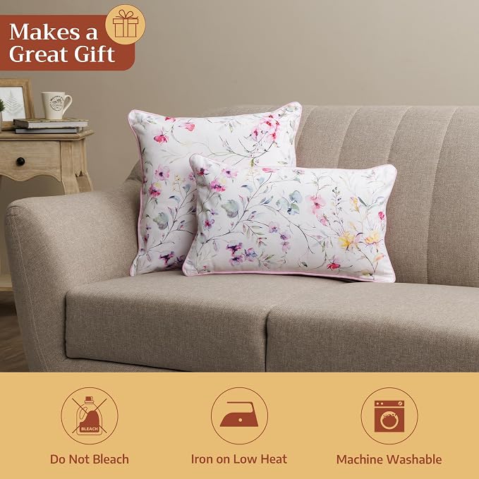 Maison d' Hermine Throw Pillow Covers 100% Cotton (12" x 20" - Pack of 1)