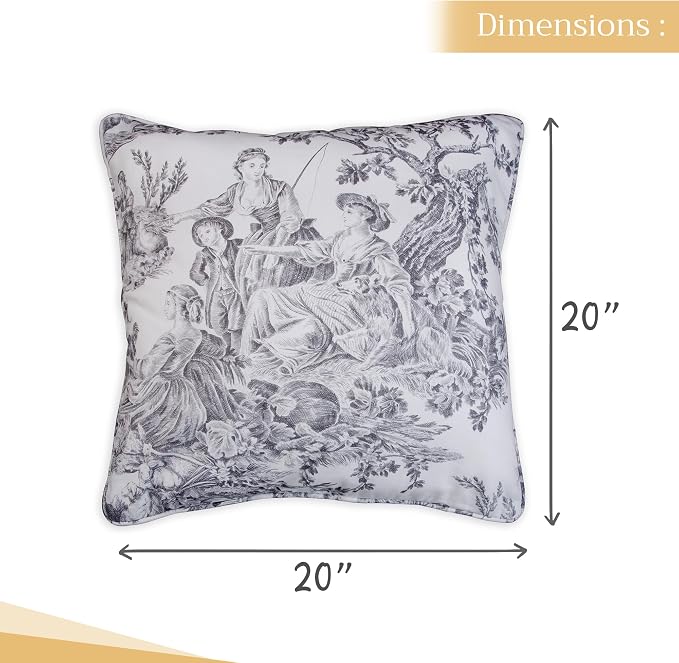 Maison d' Hermine Throw Pillow Covers 100% Cotton (20" x 20" - Pack of 1)