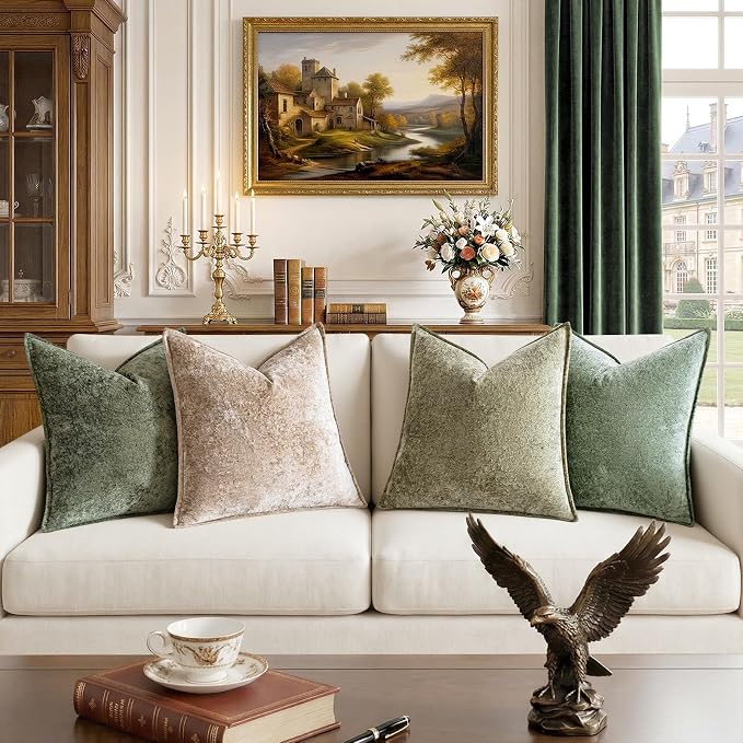 a moment Throw Pillow Covers 24X24 Inch 4 Packs,Soft Velvet Decorative Pillow Cases with 3D Ice Flower,Texture Modern Accent Cushion Covers for Sofa Couch Home Decor Quiet Oasis