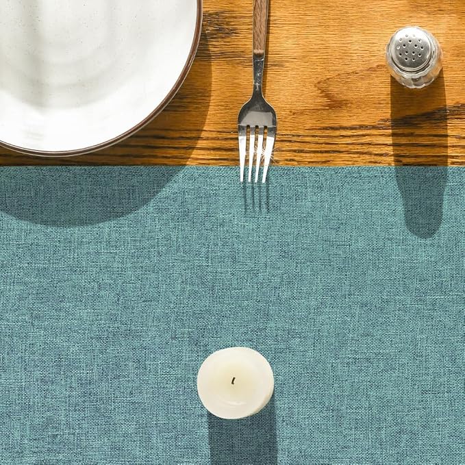 Artoid Mode Turquoise Aqua Table Runner, Seasonal Summer Washable Kitchen Dining Table Decoration for Home Party Decor 13x72 Inch