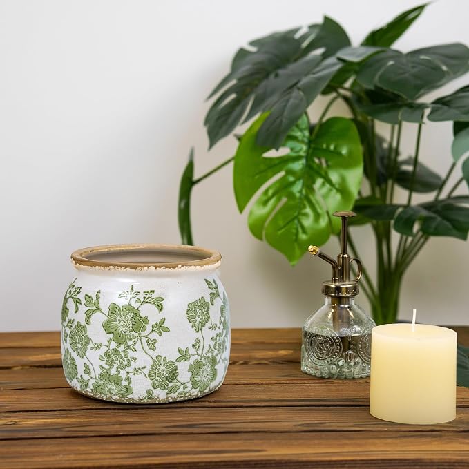 Dosayes Vintage Plant Pot, 6.29 inch Ceramic Flower Pot