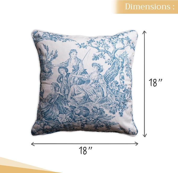 Maison d' Hermine Throw Pillow Covers 100% Cotton (18" x 18" - Pack of 1)