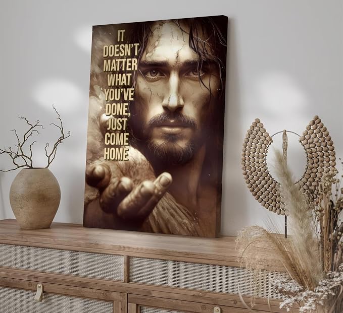 Jesus Christ Canvas Wall Art inspiring spiritual Religious Jesus Painting Picture Wall Decor Man cave Motivational Poster Print Artwork for Office Bedroom Church Living Room Home Decoration