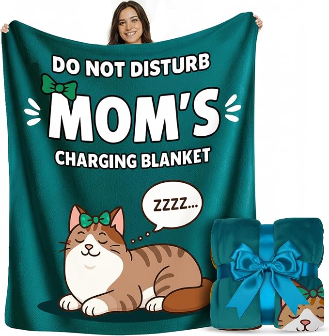Mom Blanket in Gift Ready Packaging | Cozy Dyed Fleece Throw Blanket | 50"x60" for Couch or Bed - Unique Mom Gift for International Women's Day | Special Present from Daughter or Son