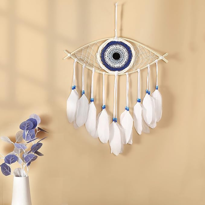 Holmgren White Dream Catcher, Evil Eye Wall Hanging Home Decor