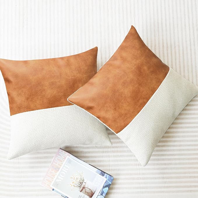 CaliTime Decorative Couch Throw Pillow Covers 18 X 18 Inches Beige