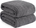 Grey Ultra Soft Knit Throw Blanket for Couch,60"X80" Microfiber Fluffy Cozy Warm Knitted Blankets with Checked Pattern for Sofa Bed