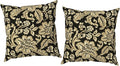 Outdoor Throw Pillow Covers 18x18 Inch, Decorative Pillow Covers for Patio Furniture, Jacobean Black Modern Cushion Cases for Garden Couch Home Sofa, Pack of 2