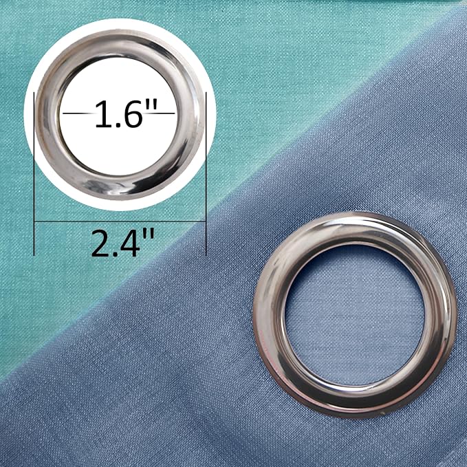 DWCN Ombre Sheer Curtains - Faux Linen Semi Voile Grommet Top Gradient Curtains for Bedroom and Living Room, Set of 2 Window Curtain Panels, 52 x 84 Inch Length（Denim Blue and Teal