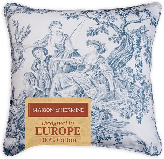 Maison d' Hermine Throw Pillow Covers 100% Cotton (20" x 20" - Pack of 1)