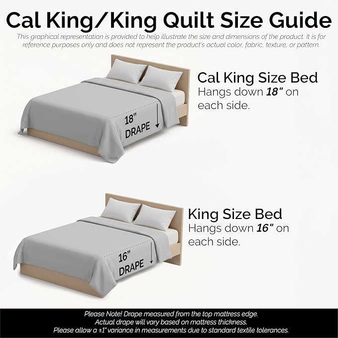 Southshore Fine Living, Inc. Oversized King Quilt Bedding Set with Shams, Lightweight White Coverlet Quilt King Size Bedspread, Luxury Bedding, Bed Spread for California Kings Mattress, White Quilts