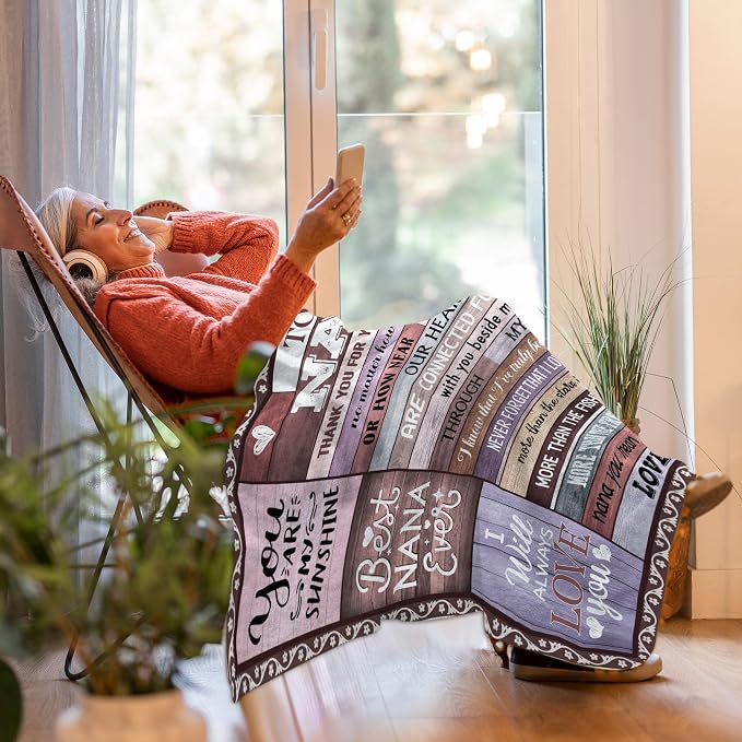 Nana Gifts, Nana Birthday Gifts, Gifts for Nana Blanket 50"x60", Best Nana Ever Gifts, Nana Gift from Grandkids, Nana Gfit for Grandma, Nana Gift for Christmas Mothers Day